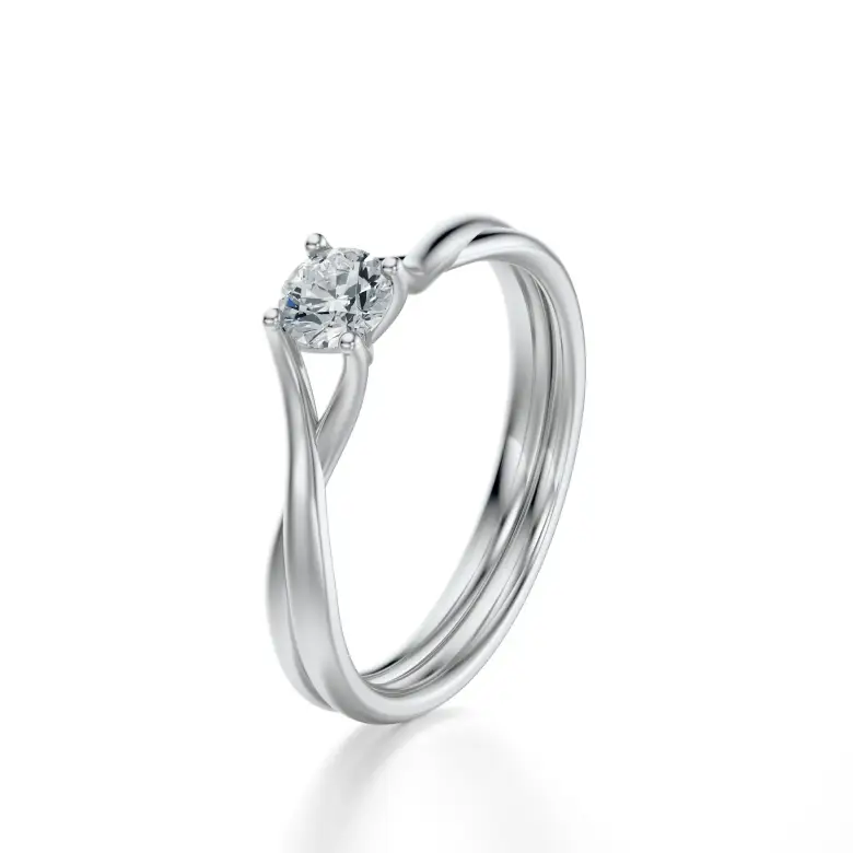 Pierścionek z białego złota z diamentem AJPZ_132